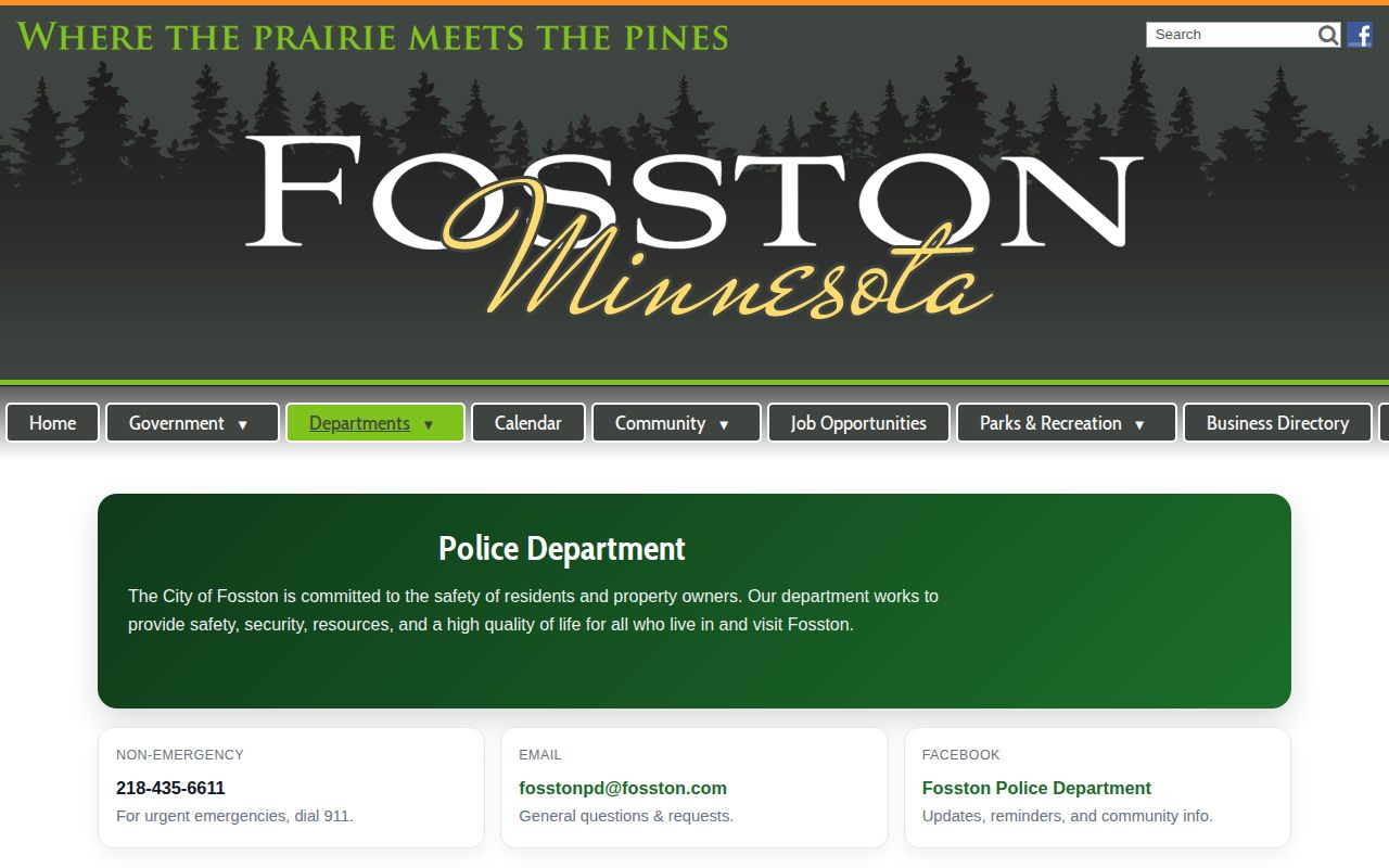 Polk County Fosston Police Department arrest record source